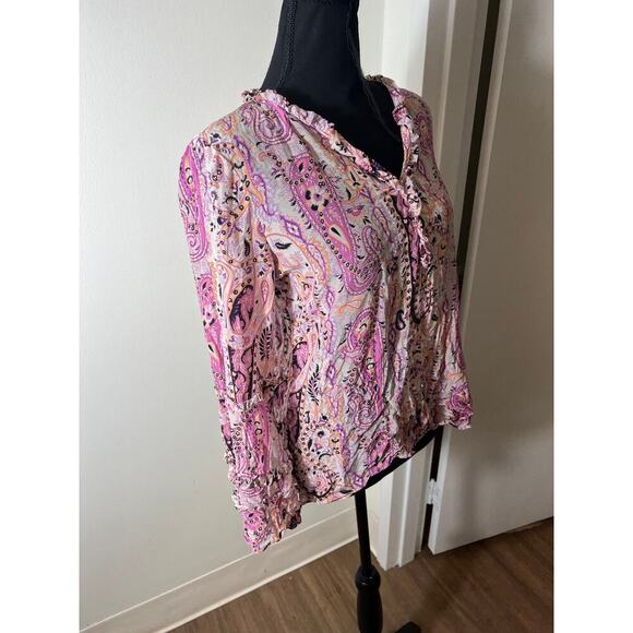 Kobi Halperin Paisly Print Blouse Sz S - Picture 3 of 5